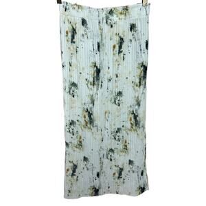 Primark Pleated Midi Skirt Sz 6 Abstract Elastic Waist Coquette Side Pleat New